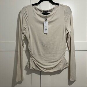 NWT Dynamite Stella Jersey Long Sleeve T Shirt - Beige - Sz L